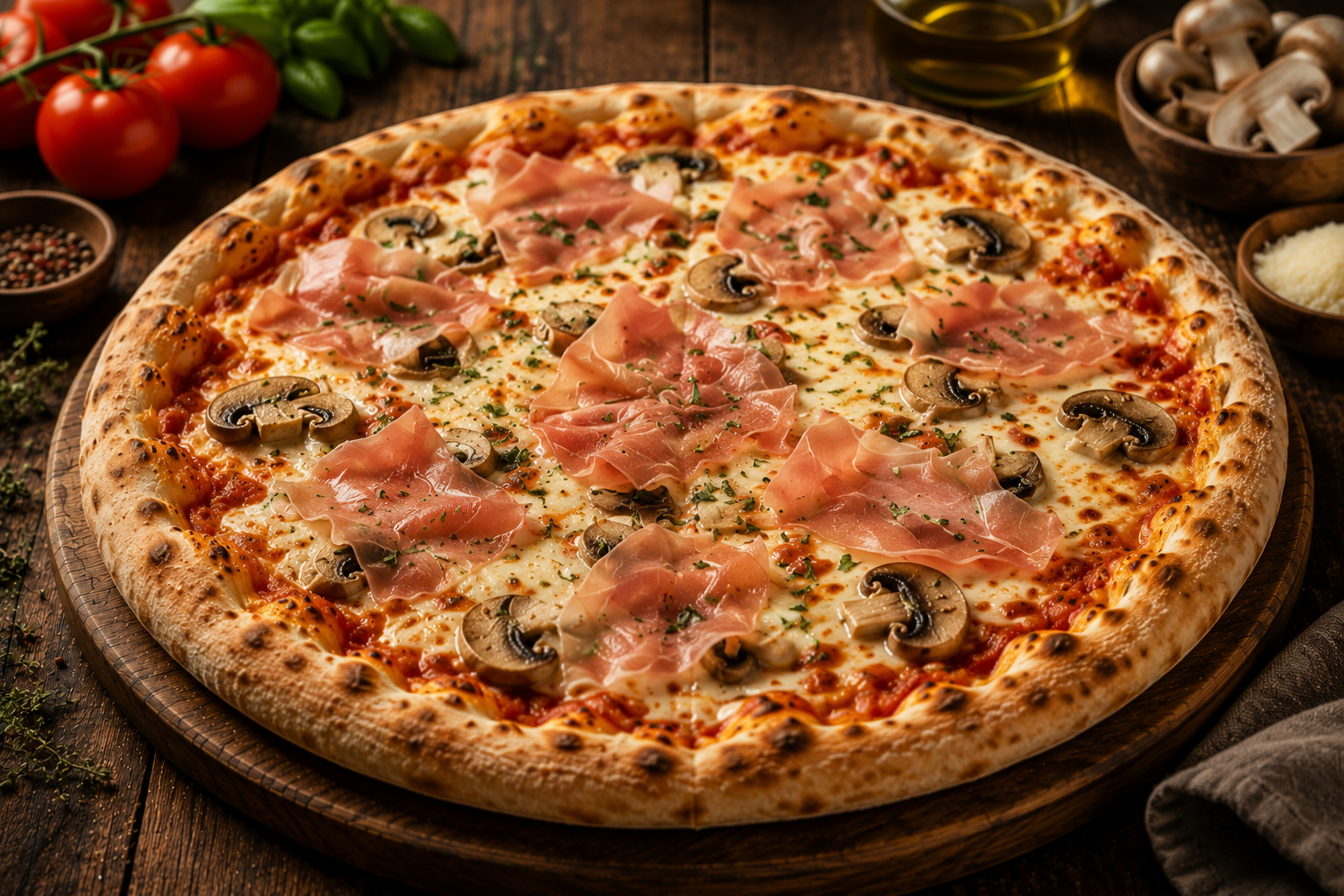 Pizza Prosciutto e Funghi